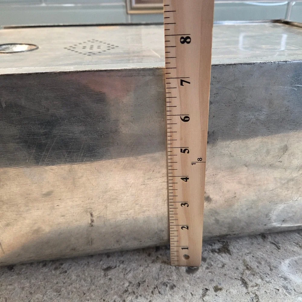Vintage Galvanized Metal Bread Box Rustic Farmhouse Sliding Lid Kitchen Storage